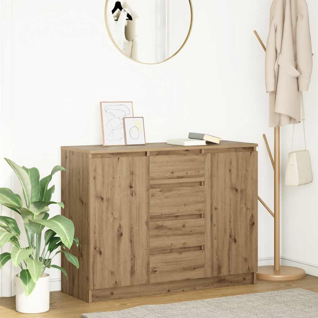 vidaXL Sideboard mit Schubladen Artisan-Eiche 100,5x35x76 cm