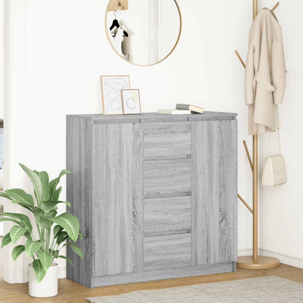 vidaXL Sideboard mit Schubladen Grau Sonoma 100,5x35x98,5 cm