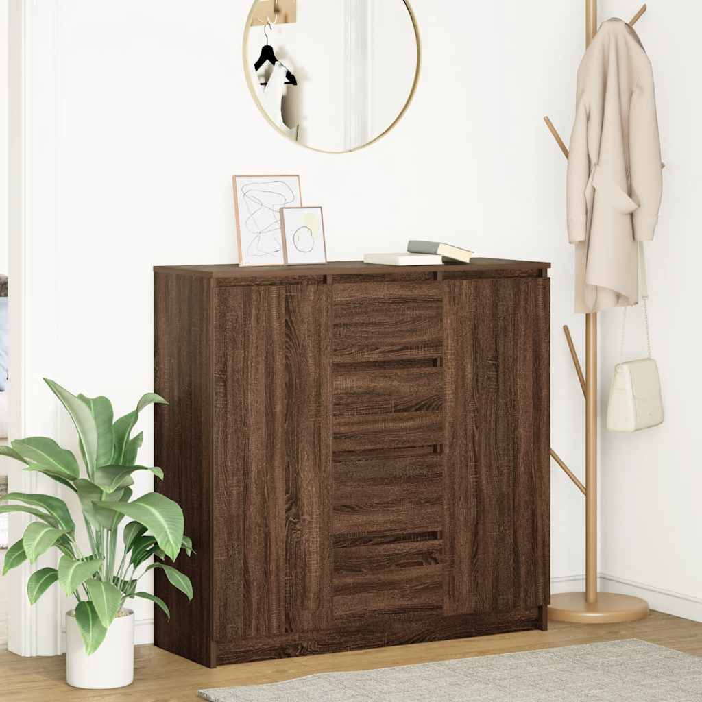 vidaXL Sideboard mit Schubladen Braun Eichen-Optik 100,5x35x98,5 cm