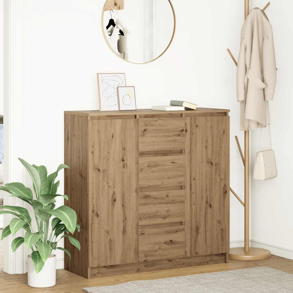 vidaXL Sideboard mit Schubladen Artisan-Eiche 100,5x35x98,5 cm