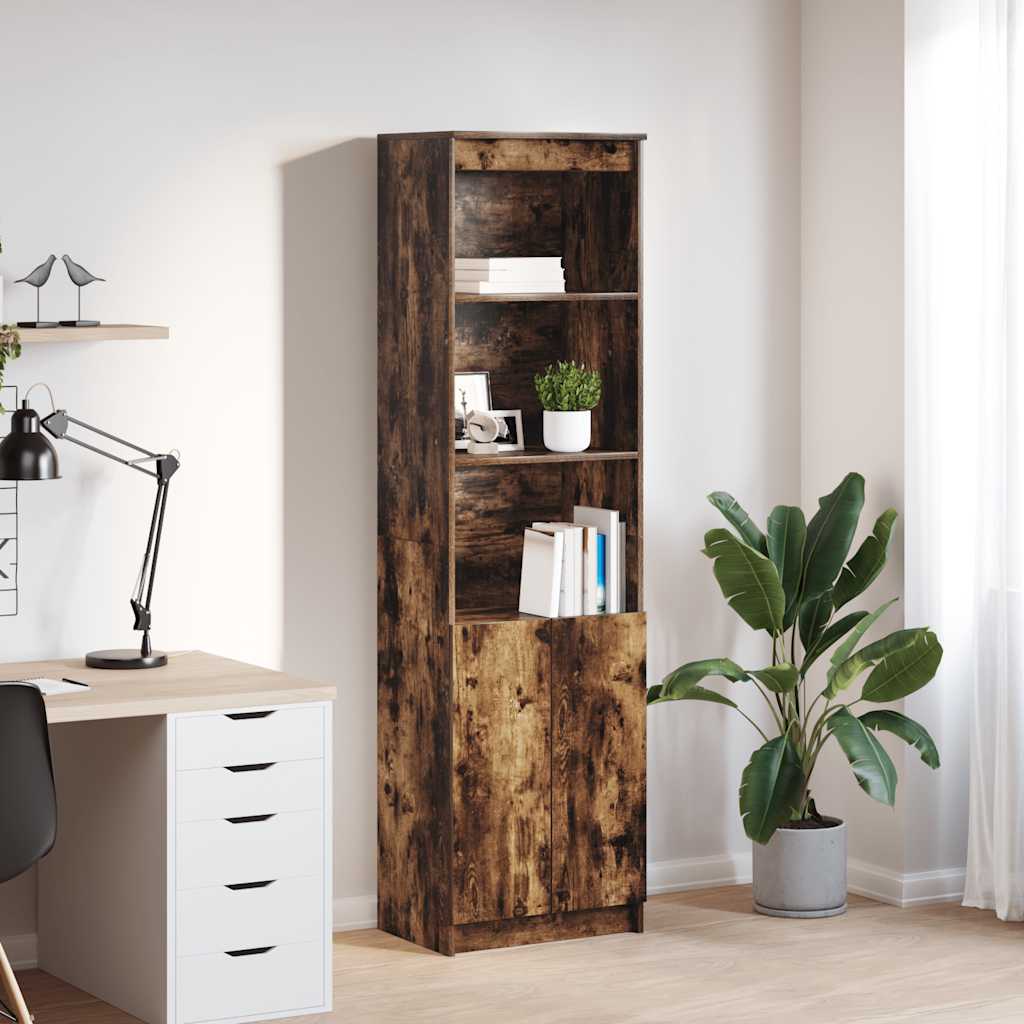 vidaXL Highboard Räuchereiche 50x35x180 cm Holzwerkstoff