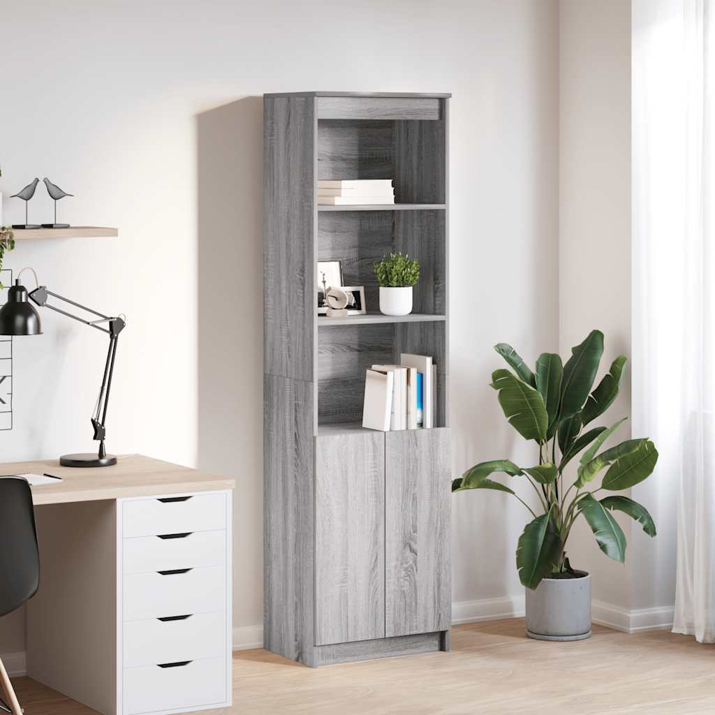 vidaXL Highboard Grau Sonoma 50x35x180 cm Holzwerkstoff