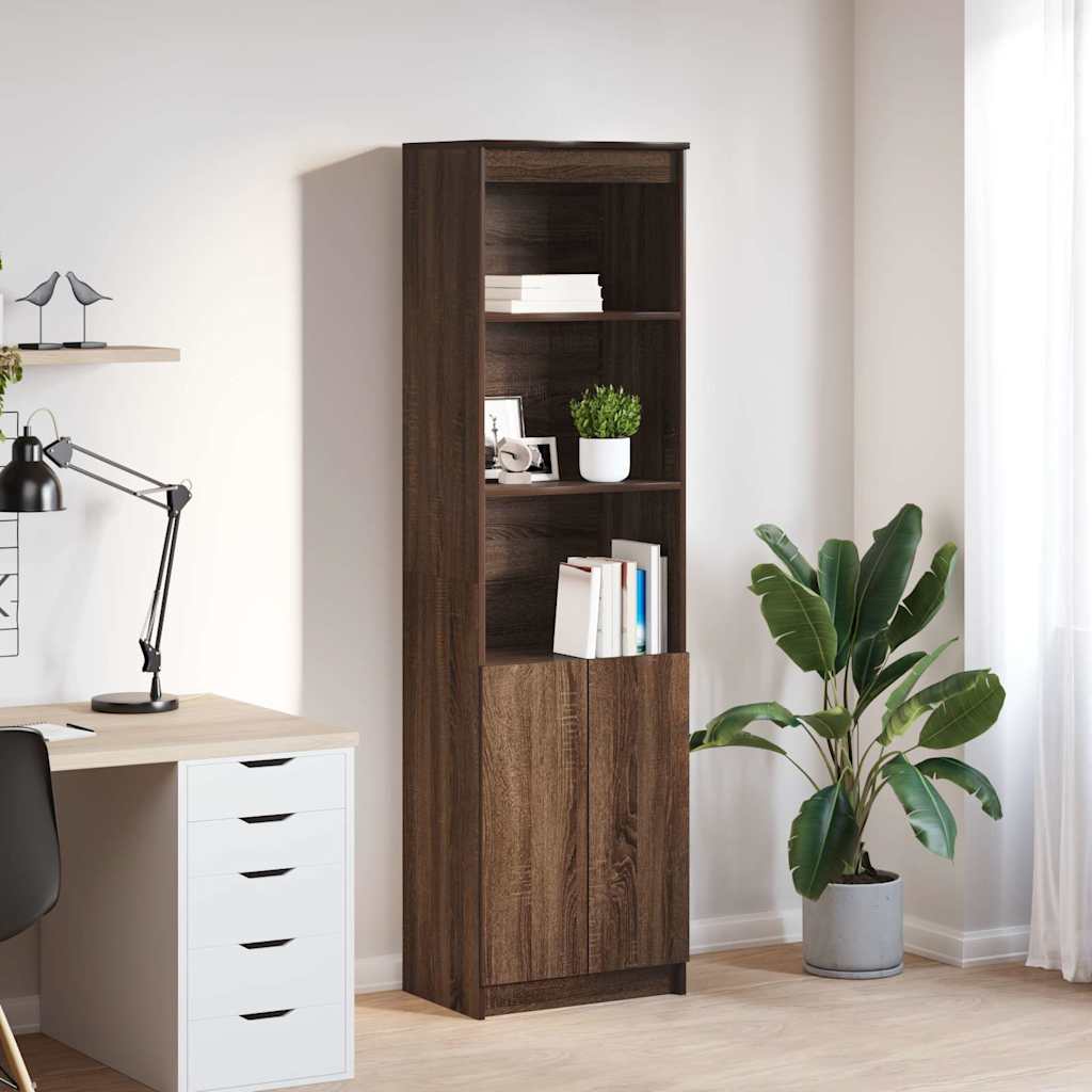 vidaXL Highboard Braun Eichen-Optik 50x35x180 cm Holzwerkstoff