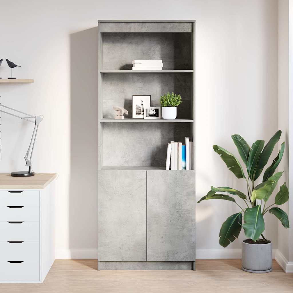 vidaXL Hoge kast 70x35x180 cm bewerkt hout betongrijs grijs, foto 2