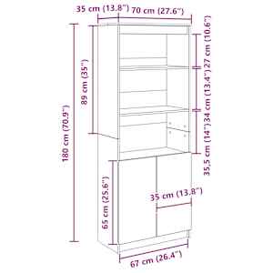 Skříň highboard betonově šedá 70 x 35 x 180 cm kompozitní dřevo - obrázek 12