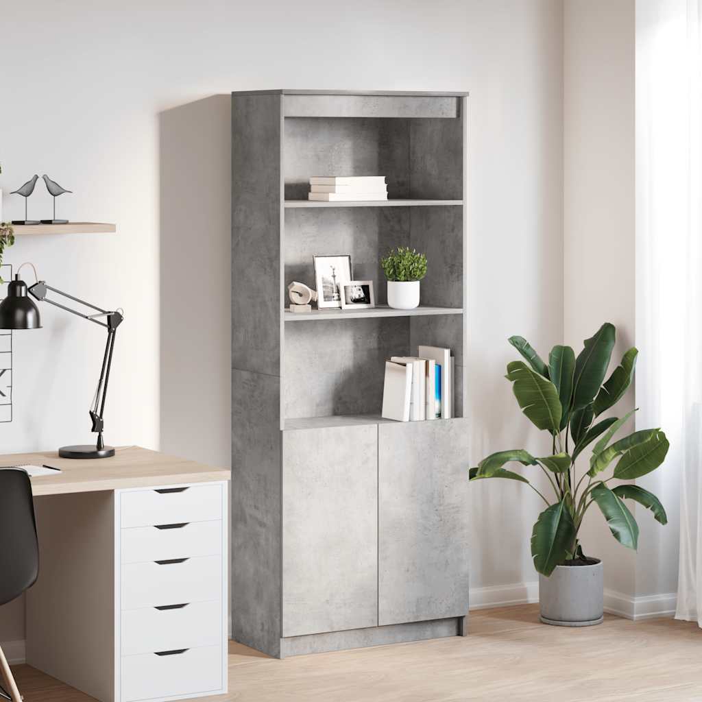 vidaXL Highboard Betongrau 70x35x180 cm Holzwerkstoff