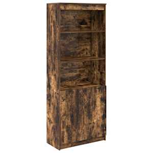 Skříň highboard kouřový dub 70 x 35 x 180 cm kompozitní dřevo - obrázek 2