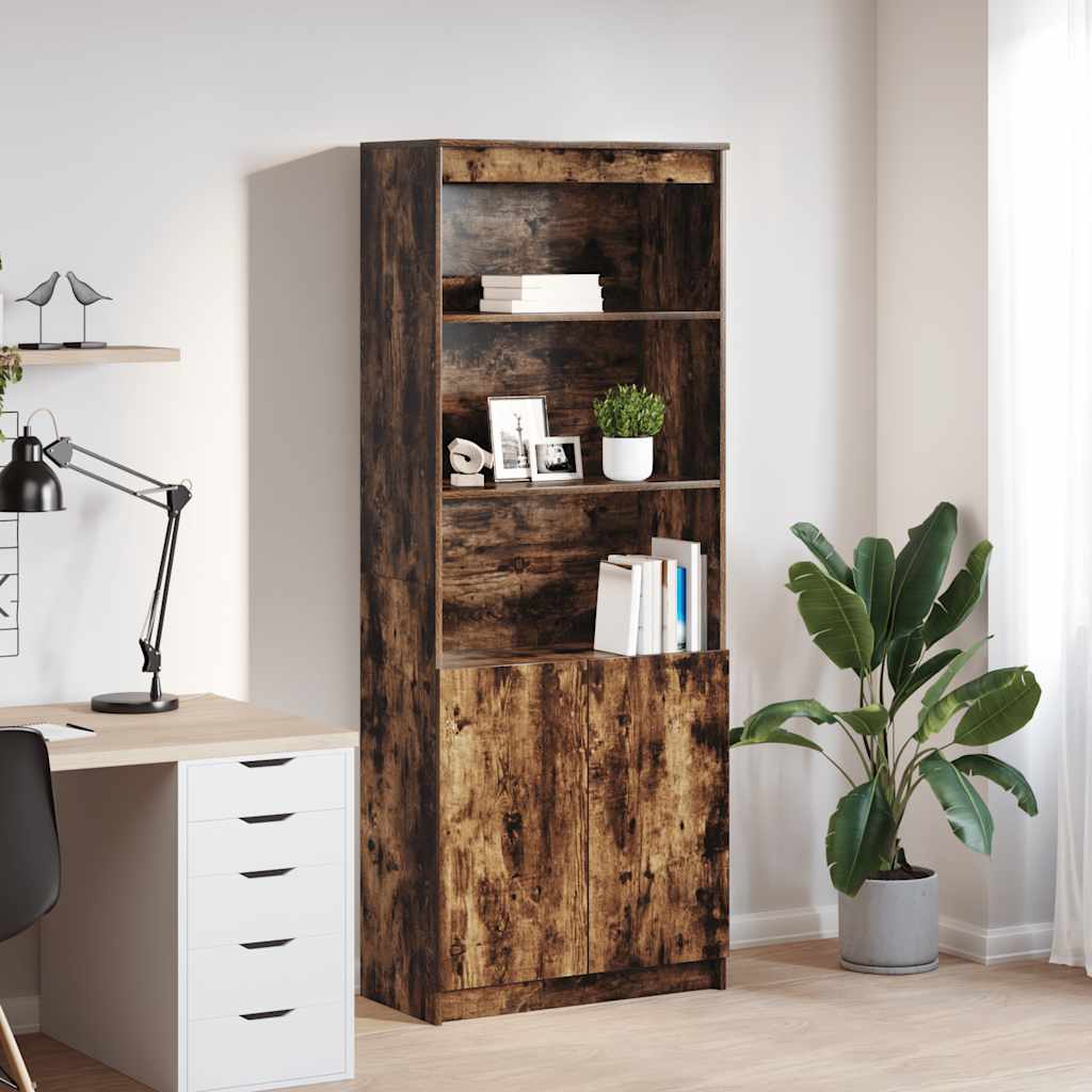 vidaXL Highboard Räuchereiche 70x35x180 cm Holzwerkstoff