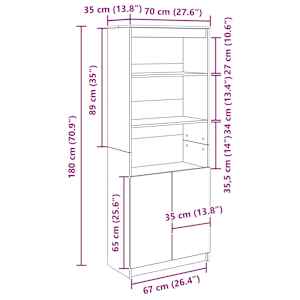 Skříň highboard šedá sonoma 70 x 35 x 180 cm kompozitní dřevo - obrázek 12