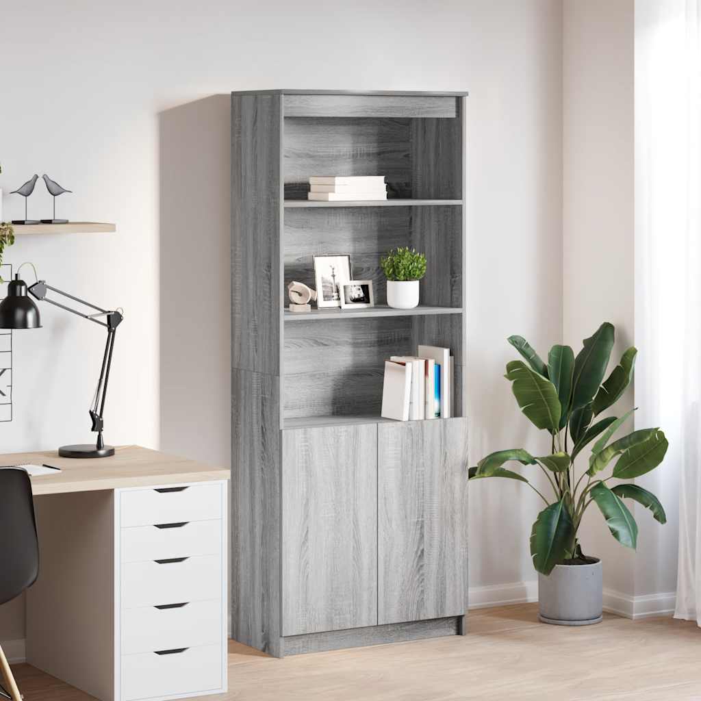 vidaXL Highboard Grau Sonoma 70x35x180 cm Holzwerkstoff