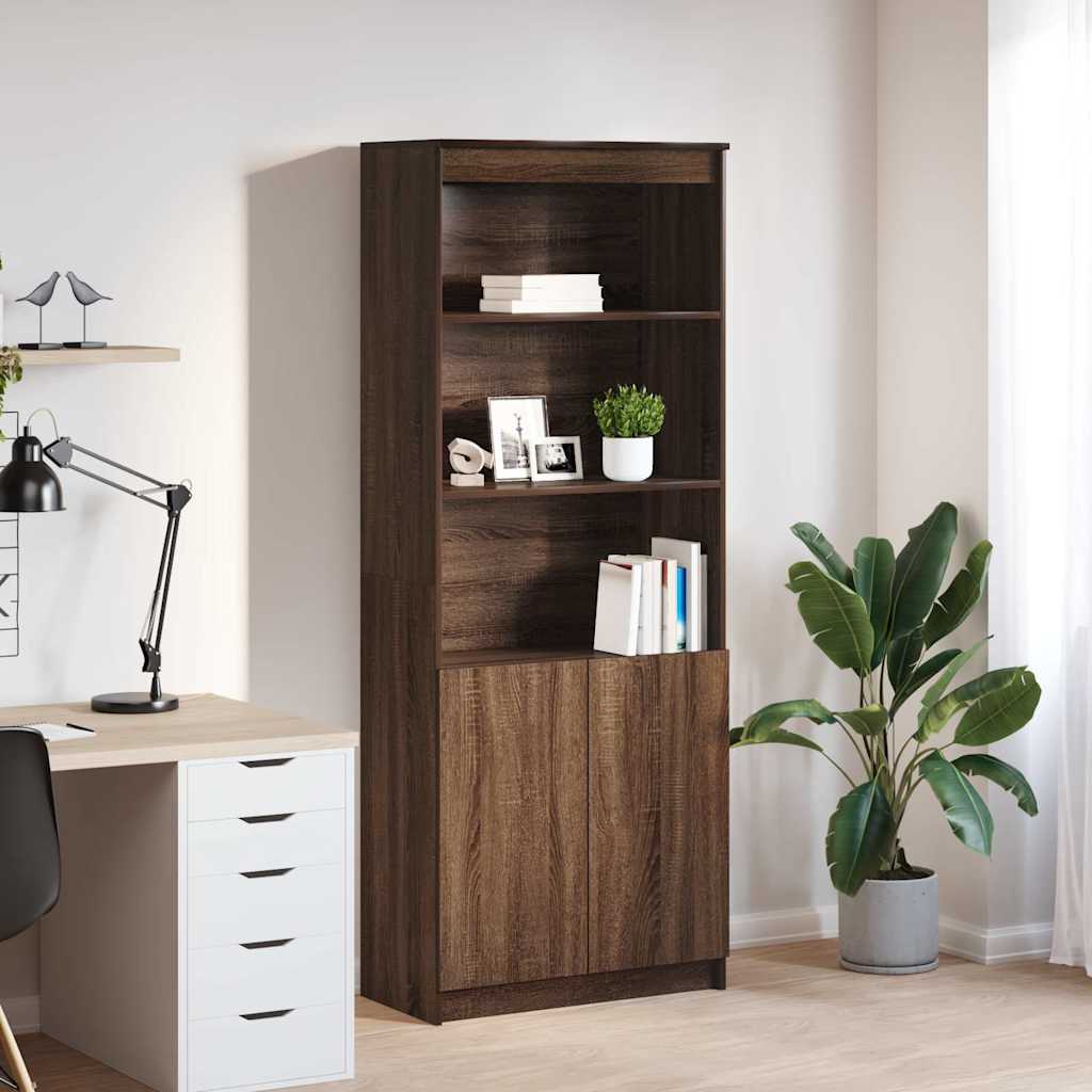 vidaXL Highboard Braun Eichen-Optik 70x35x180 cm Holzwerkstoff