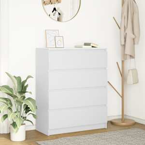 Komoda bela 80x35x99 cm inženirski les