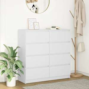 Komoda bela 100x35x99 cm inženirski les