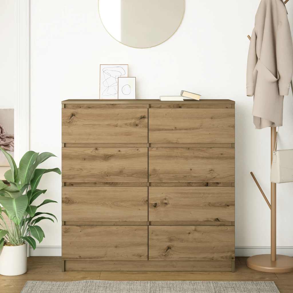 vidaXL Dressoir 100x35x99 cm bewerkt hout artisanaal eikenkleurig, foto 2