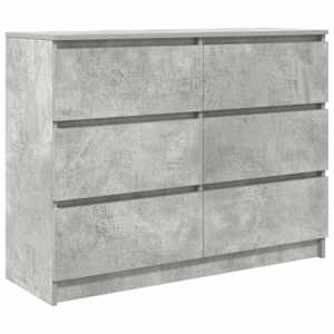 vidaXL puhvetkapp, betoonhall, 100x35x76 cm, tehispuit
