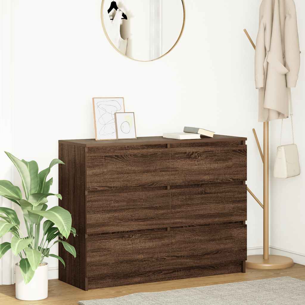 vidaXL Sideboard Braun Eichen-Optik 100x35x76 cm Holzwerkstoff