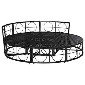 Venkovní lůžko bez baldachýnu Black Poly Rattan - obrázek 5