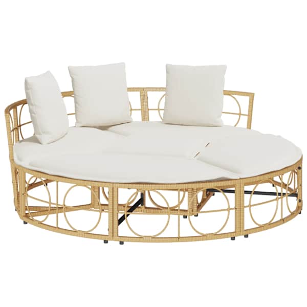 vidaXL Outdoor Lounge Voodi ilma pol&uuml;rotangist baldahhiinita
