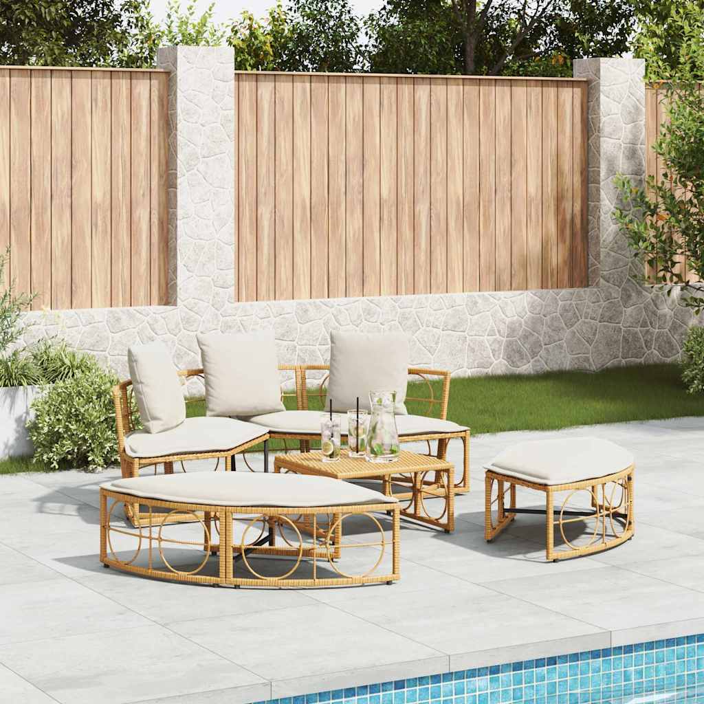 vidaXL Pat lounge pentru exterior fără baldachin Poly Rattan