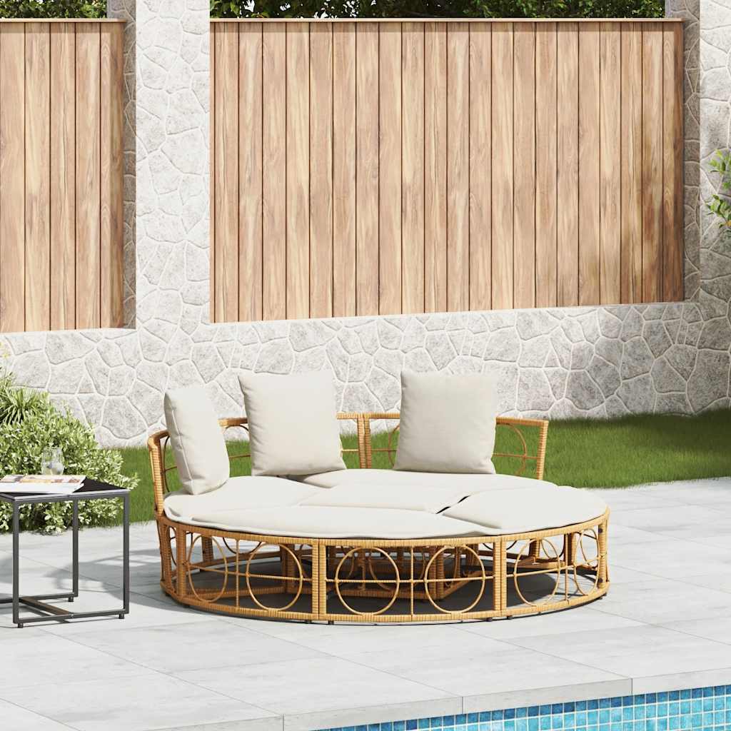 vidaXL Pat lounge pentru exterior fără baldachin Poly Rattan