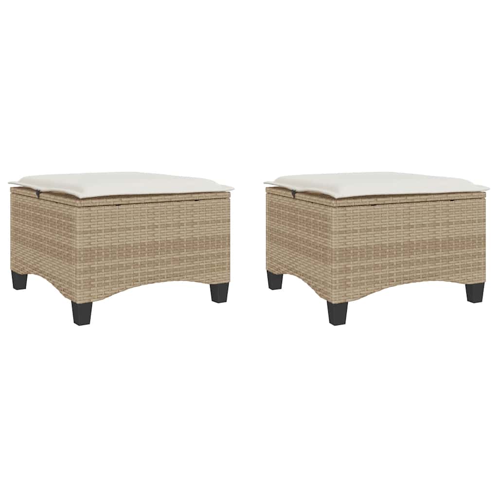 vidaXL Zahradní stoličky s poduškami 2 ks béžové 55x55x36 cm polyratan