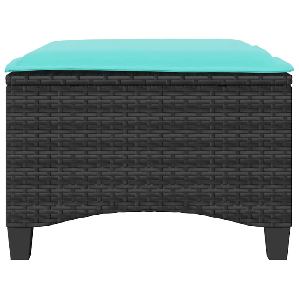 Vrtni stoli z blazinami 2 kosa črni 55x55x36 cm poli ratan - slika 4