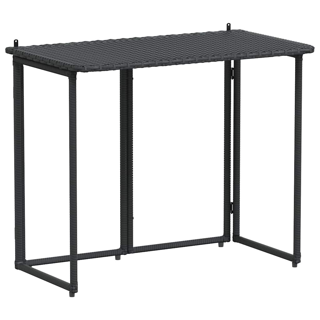 vidaXL Skládací zahradní stůl černý 90x51x75 cm Poly ratan