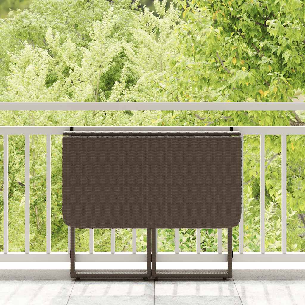 vidaXL Masă pliabilă de grădină maro 90x51x75 cm Poly Ratan
