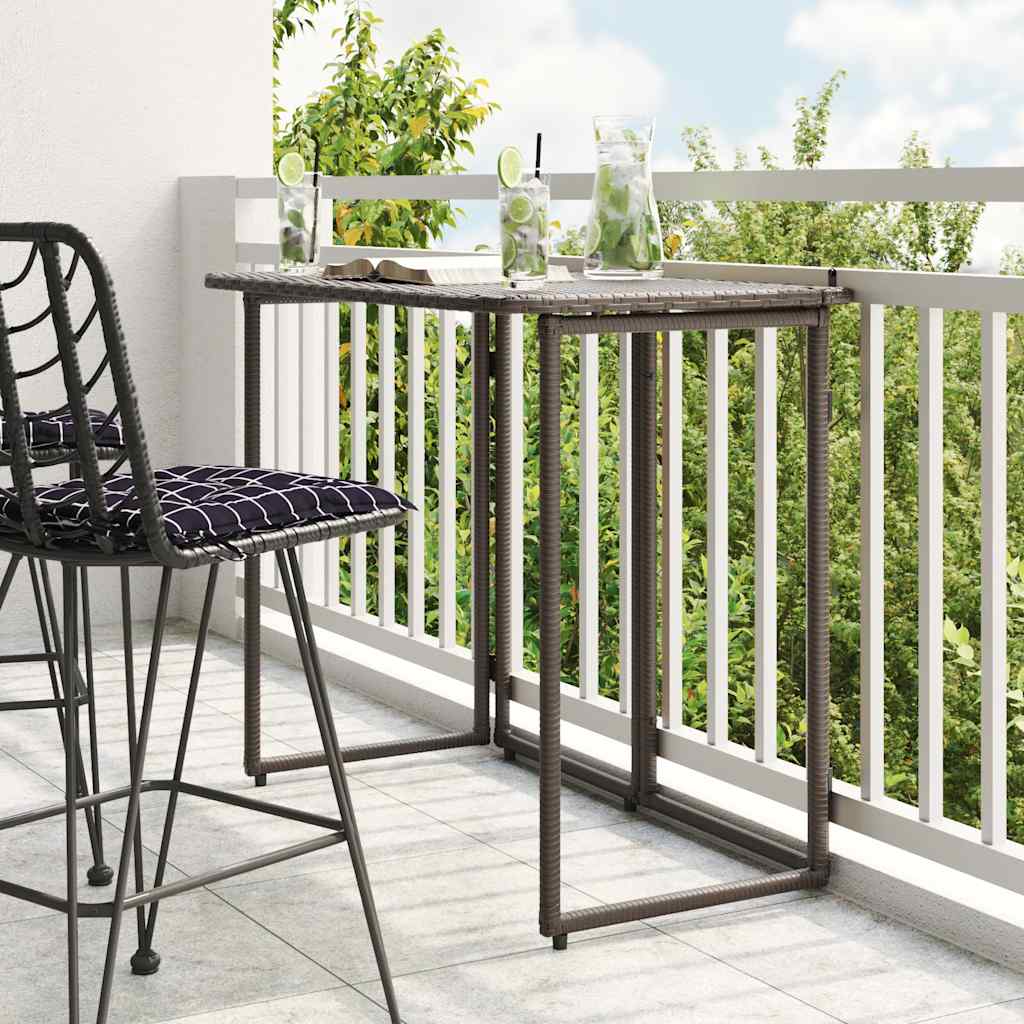 vidaXL Gartentisch Klappbar Braun 90x51x75 cm Poly Rattan