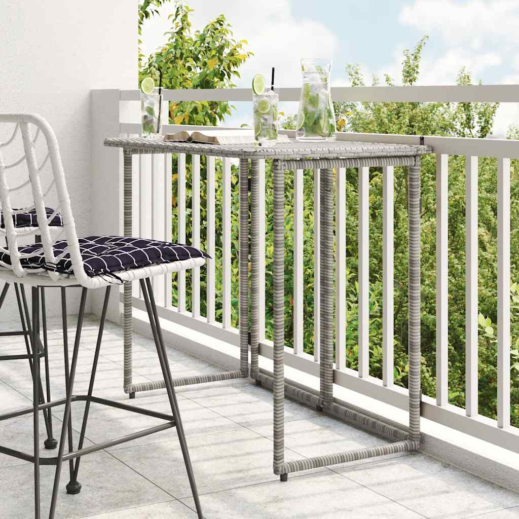 vidaXL Gartentisch Klappbar Grau 90x51x75 cm Poly Rattan