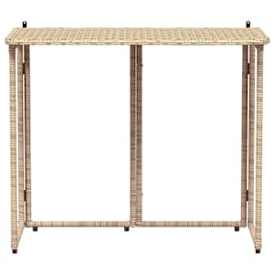 Skládací zahradní stůl béžový 90x51x75 cm Poly ratan - obrázek 4