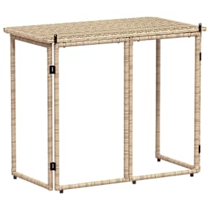 Skládací zahradní stůl béžový 90x51x75 cm Poly ratan - obrázek 6