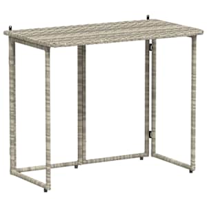 Skládací zahradní stůl světle šedý 90x51x75 cm Poly ratan - obrázek 2