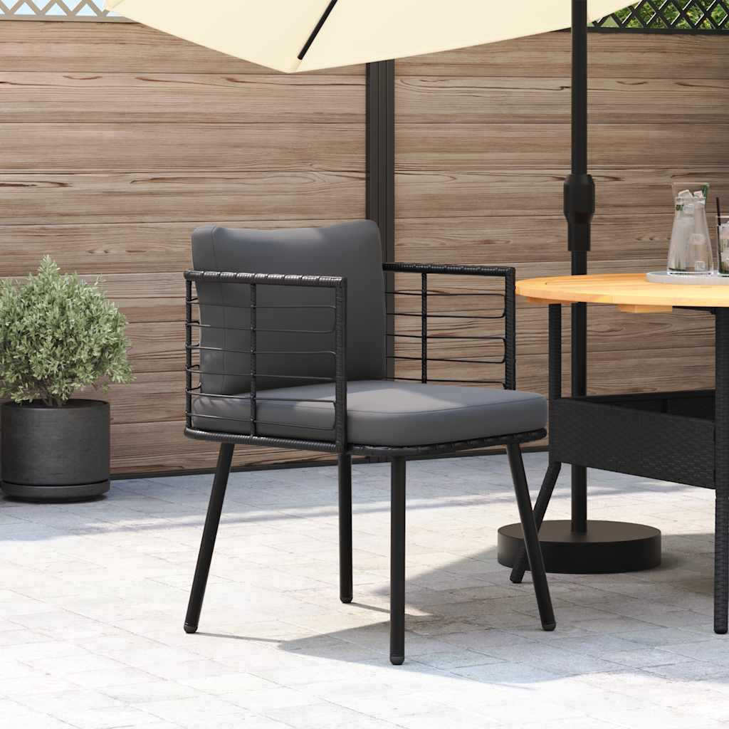 Thumbnail - vidaXL Gartensessel mit Kissen Schwarz Poly Rattan
