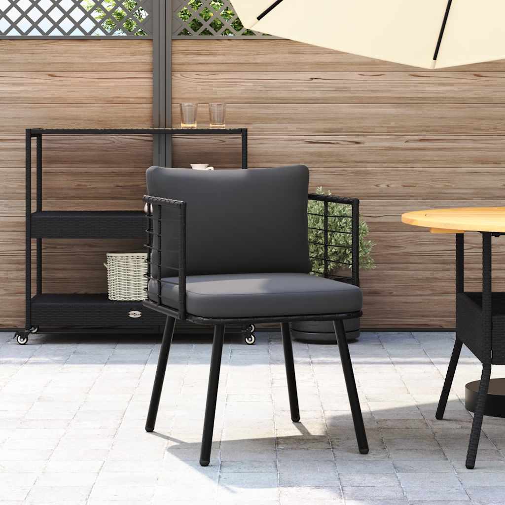 Thumbnail - vidaXL Gartensessel mit Kissen Schwarz Poly Rattan