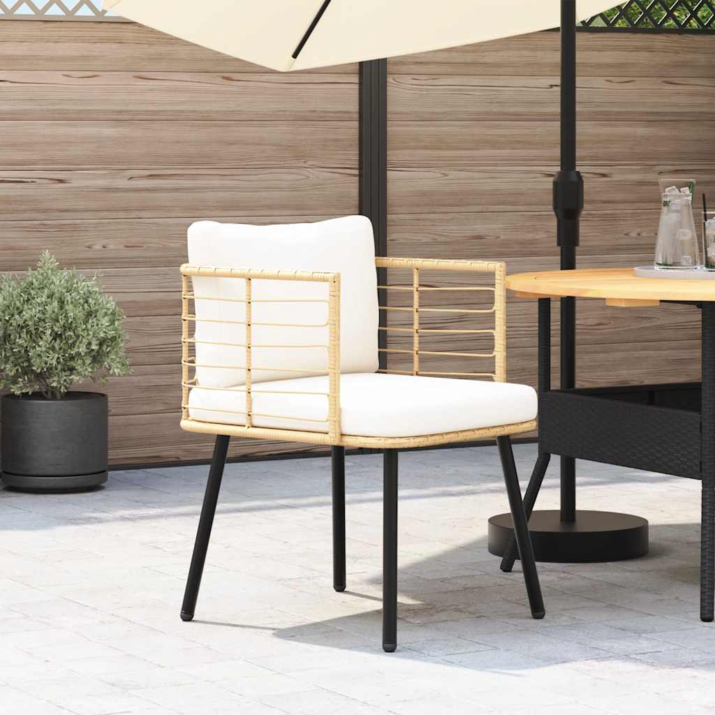 Thumbnail - vidaXL Gartenstuhl mit Kissen Natur Poly Rattan