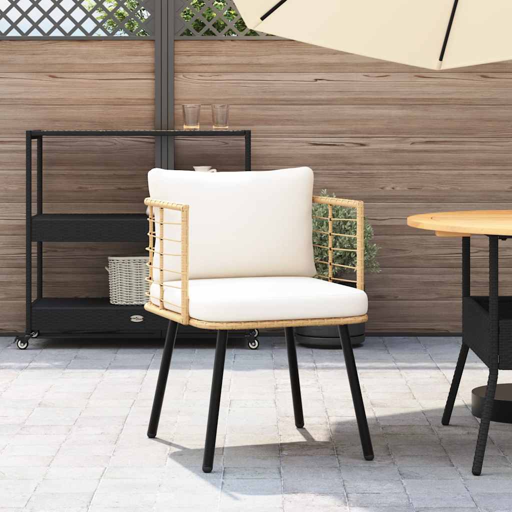 Thumbnail - vidaXL Gartenstuhl mit Kissen Natur Poly Rattan