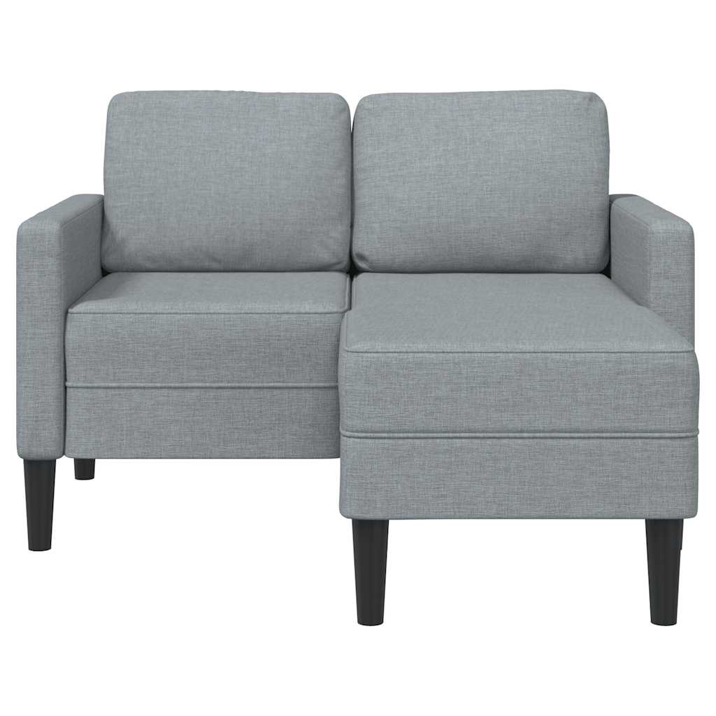 Thumbnail - vidaXL 2-Sitzer-Sofa mit Chaiselongue L-Form Hellgrau 125 cm Stoff