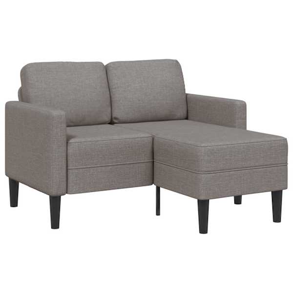 vidaXL 2-kohaline diivan koos diivaniga L-kujuline Taupe 125 cm kangas