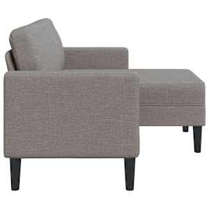 Dvoumístná pohovka s lehátkem ve tvaru L Taupe 125 cm Látka - obrázek 4