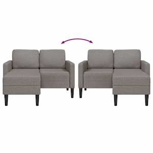 Dvoumístná pohovka s lehátkem ve tvaru L Taupe 125 cm Látka - obrázek 6