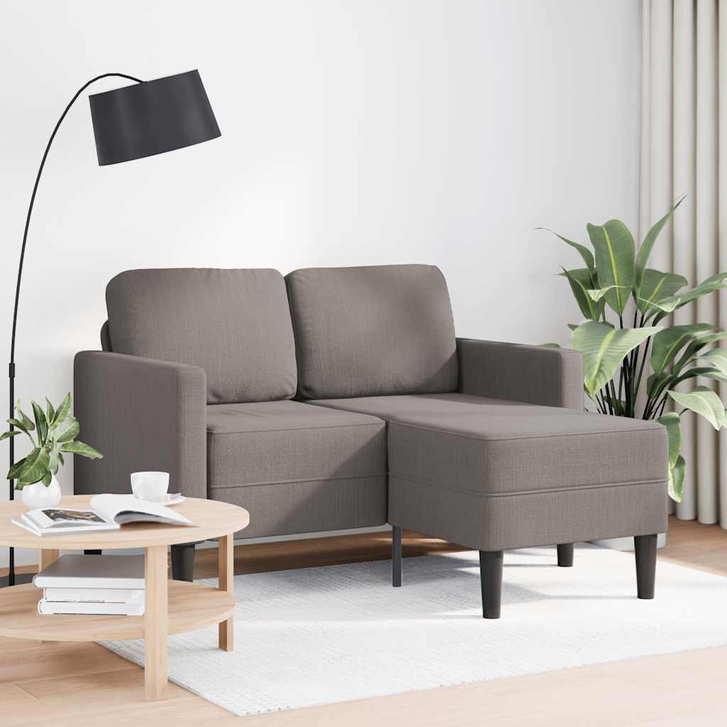 vidaXL 2-Sitzer-Sofa mit Chaiselongue L-Form Taupe 125 cm Stoff