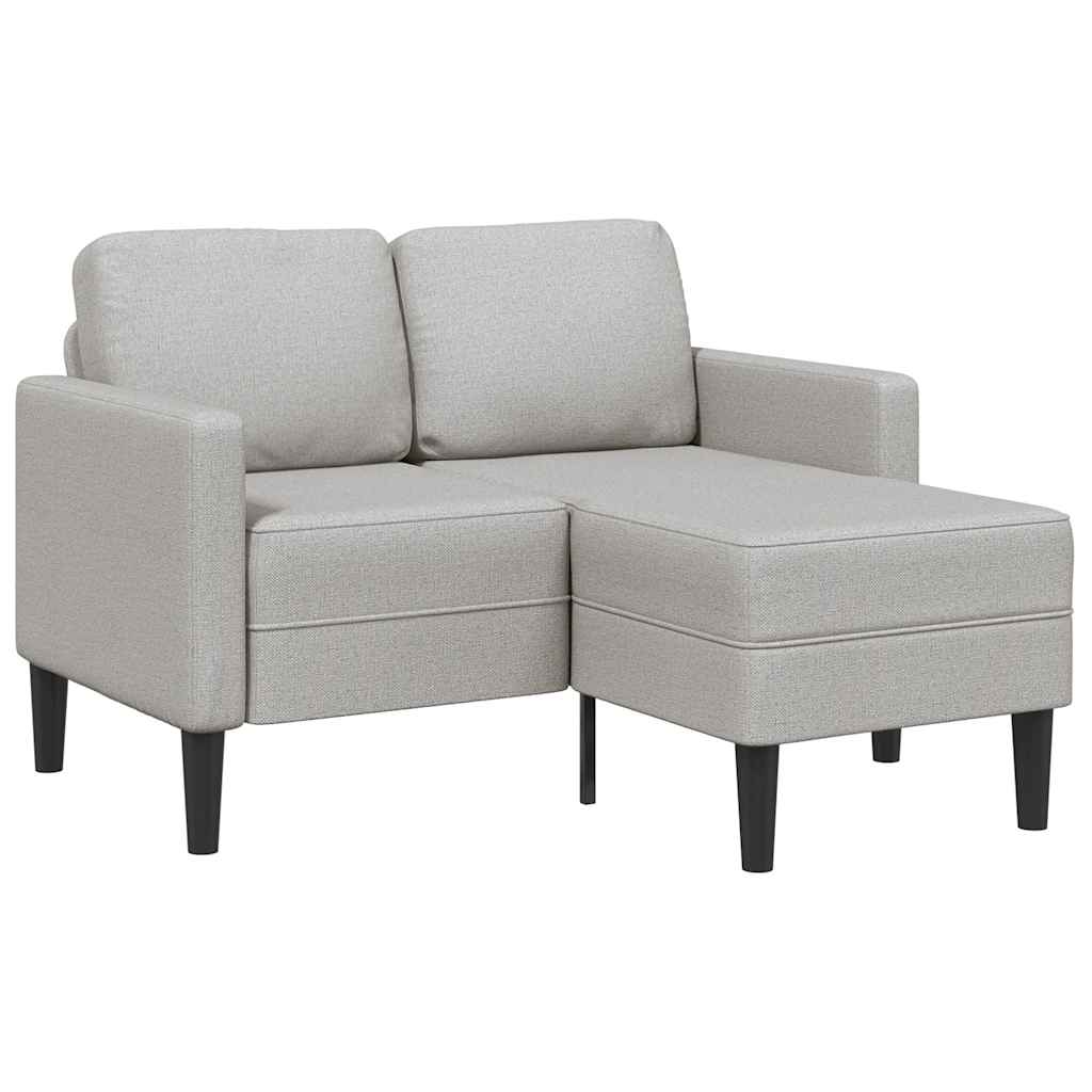vidaXL Canapea cu 2 locuri cu șezlong în formă L gri nor 125 cm textil