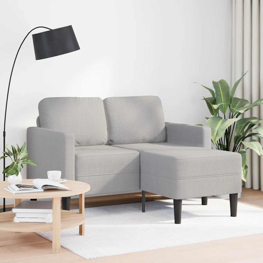 Thumbnail - vidaXL 2-Sitzer-Sofa mit Chaiselongue L-Form Wolkengrau 125 cm Stoff