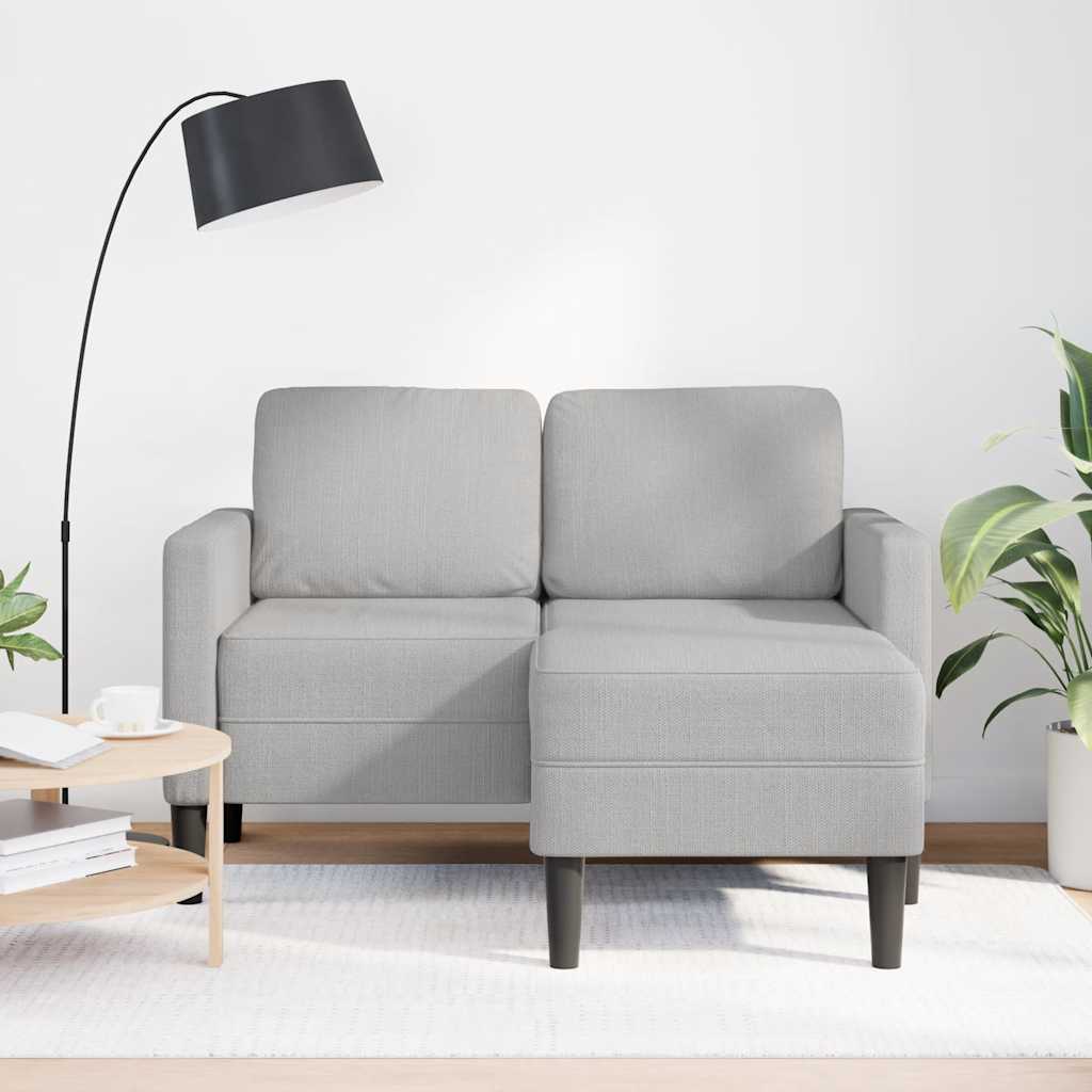 Thumbnail - vidaXL 2-Sitzer-Sofa mit Chaiselongue L-Form Wolkengrau 125 cm Stoff