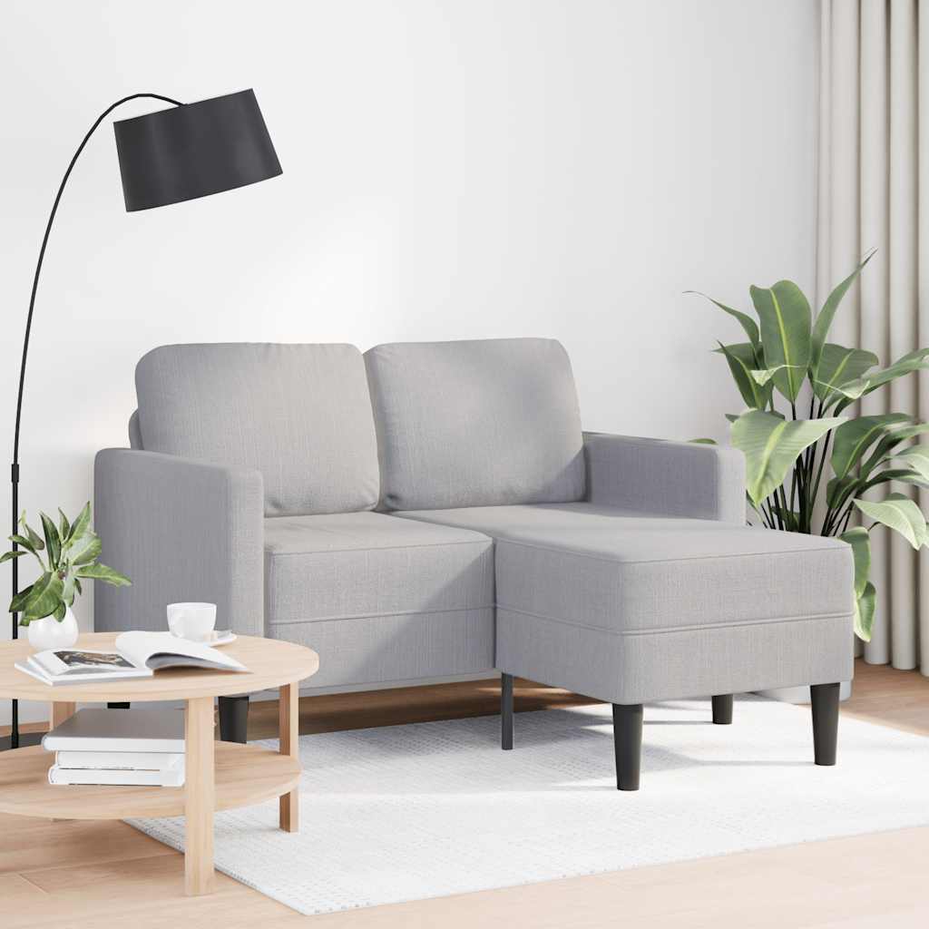 vidaXL 2-Sitzer-Sofa mit Chaiselongue L-Form Wolkengrau 125 cm Stoff