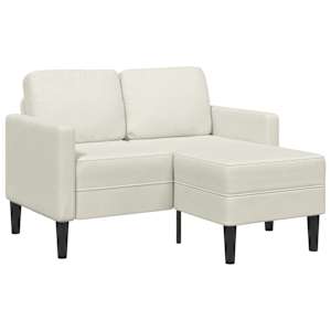 vidaXL 2-kohaline diivan diivaniga L-kujuline kreemiga 125 cm samet