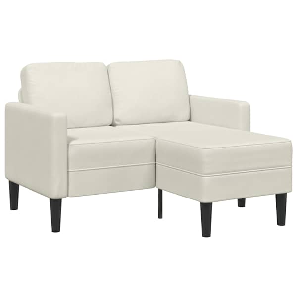 vidaXL 2-kohaline diivan diivaniga L-kujuline kreemiga 125 cm samet