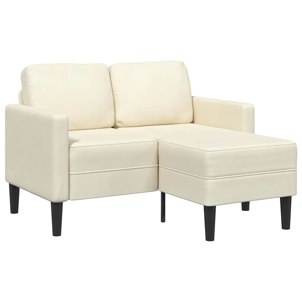 vidaXL Canapea cu 2 locuri cu șezlong în formă L crem 125 cm catifea