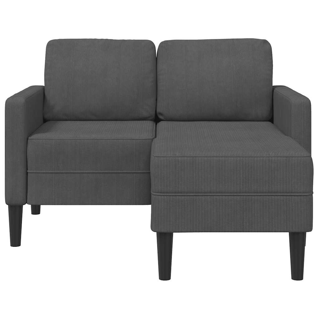 Thumbnail - vidaXL 2-Sitzer-Sofa mit Chaiselongue L-förmig Dunkelgrau 125 cm Leinen